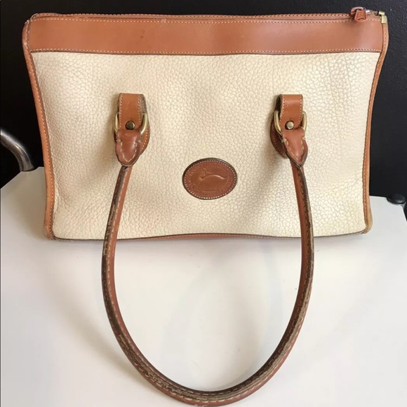 Vtg DOONEY & BOURKE Handbag Purse Ivory Cream Tan - Picture 3 of 14